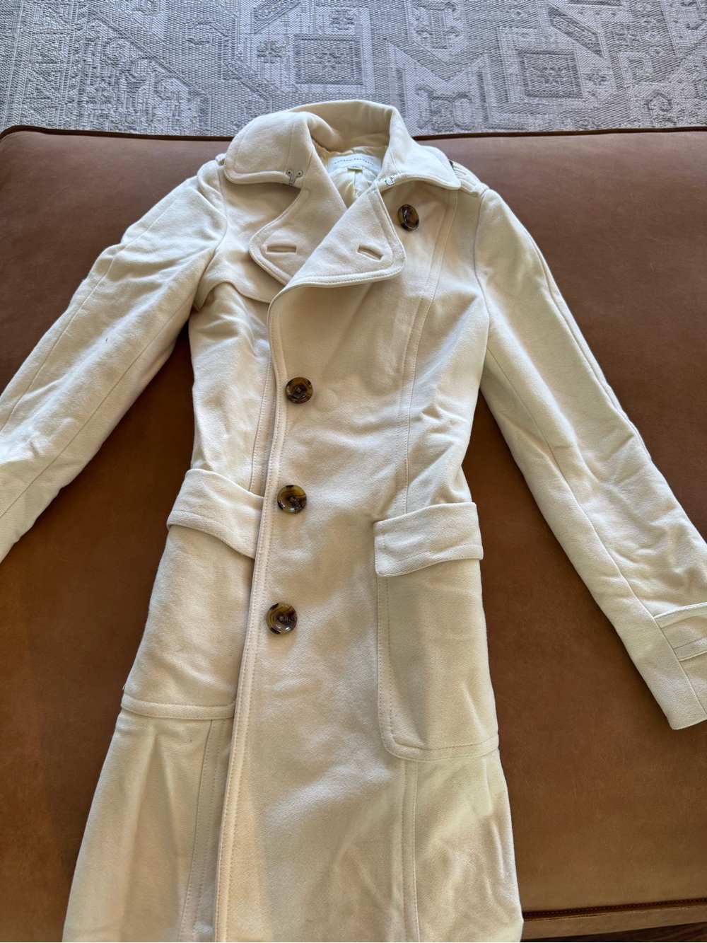 Banana Republic Cream Double-Breasted Trench Coat